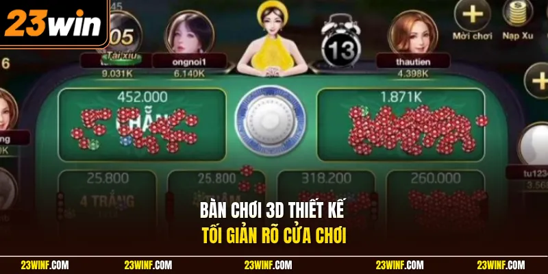Bàn chơi 3D thiết kế tối giản rõ cửa chơi
