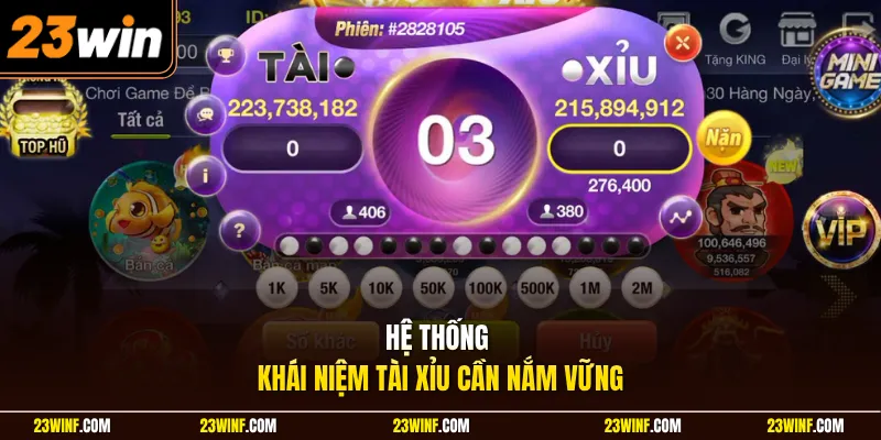 Hệ thống khái niệm tài xỉu cần nắm vững